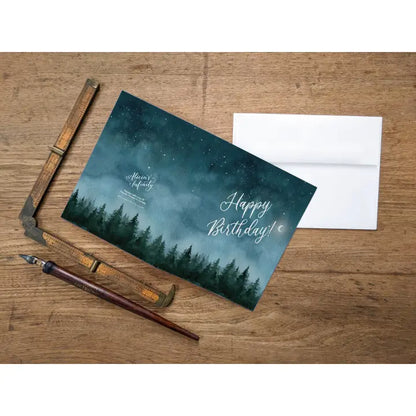 Forest Trees Night Sky Birthday Card