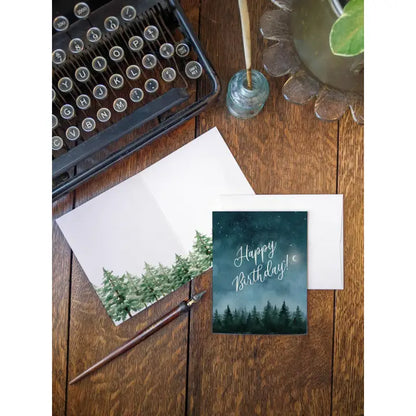 Forest Trees Night Sky Birthday Card