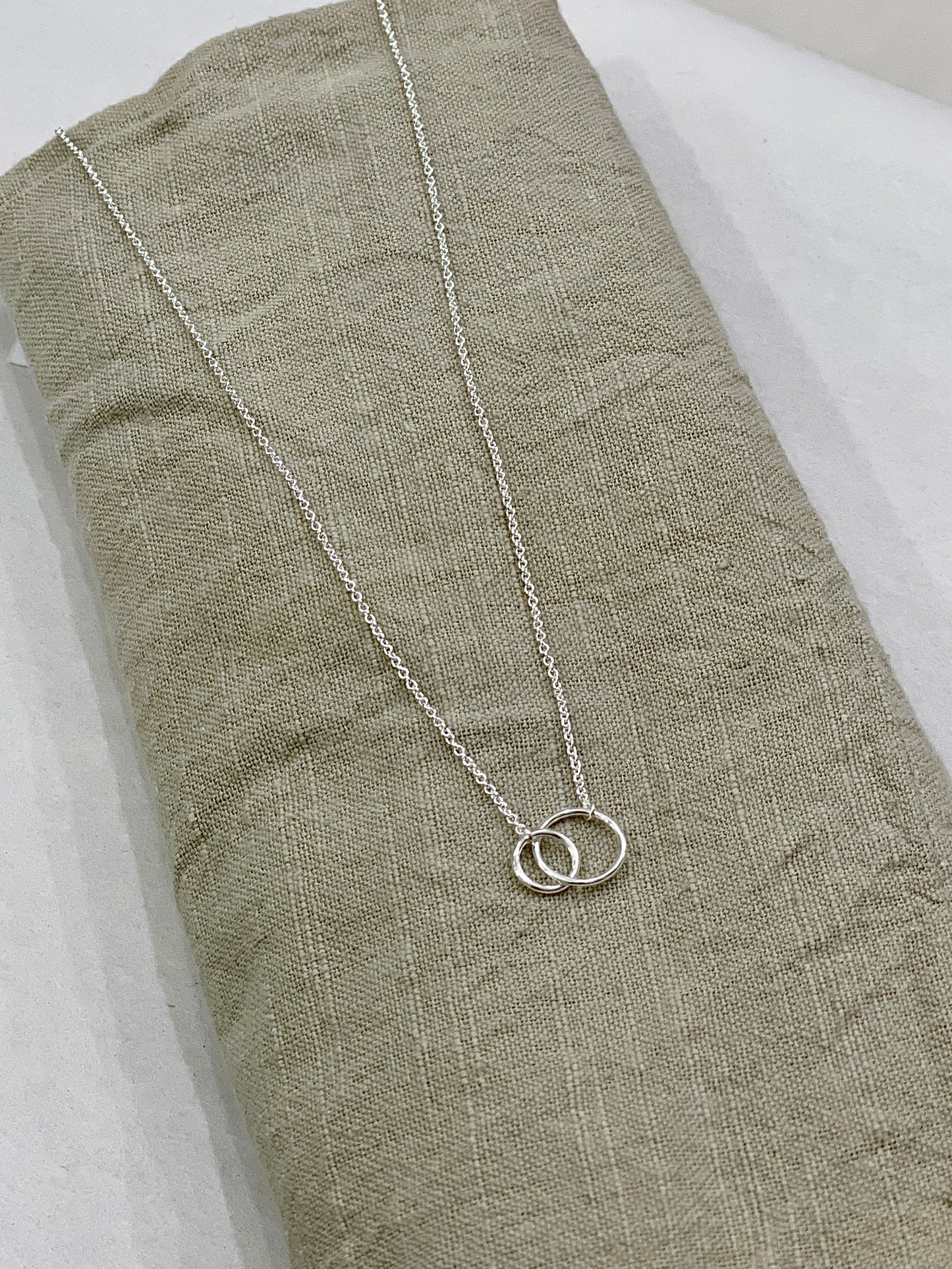 2 Small Circle Sterling Silver Necklace