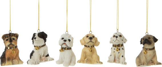 Painted Resin Mini Dog Ornaments