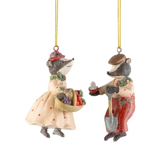 Resin Badger Painted Ornament