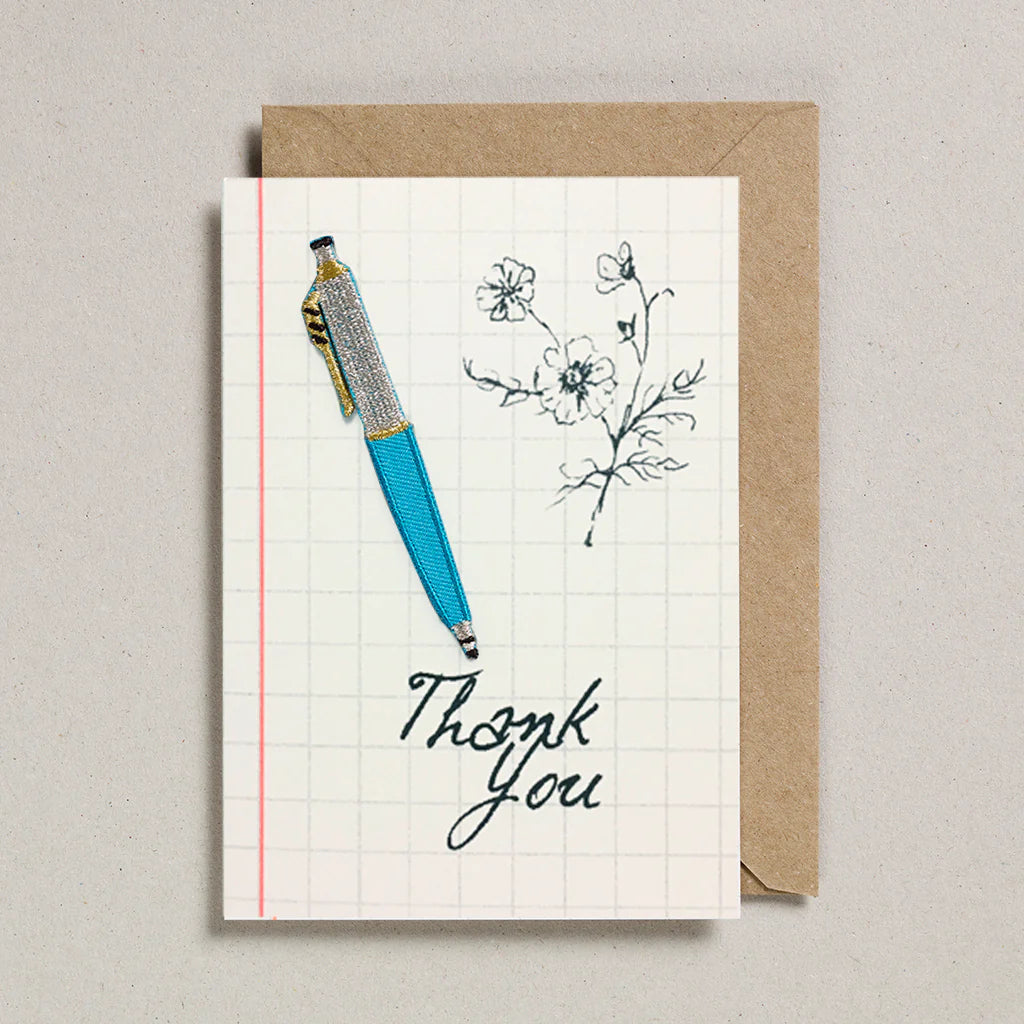 Write On With Teal Pen Thanks Card
