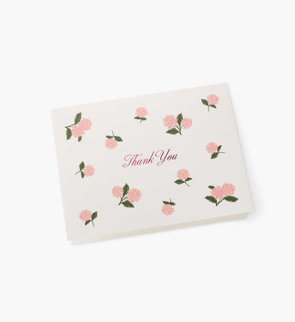 Pink Hydrangea Thank You Boxed Cards