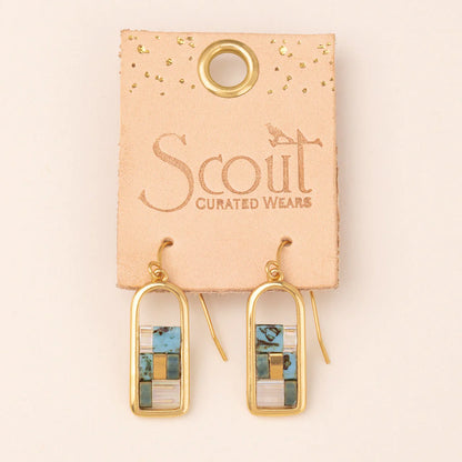 Good Karma Miyuki Frame Earring Turquoise Gold