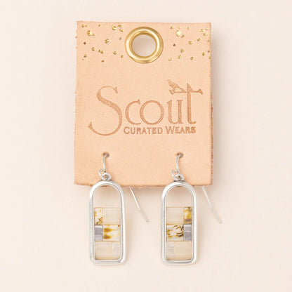 Good Karma Miyuki Frame Earring Ivory Silver