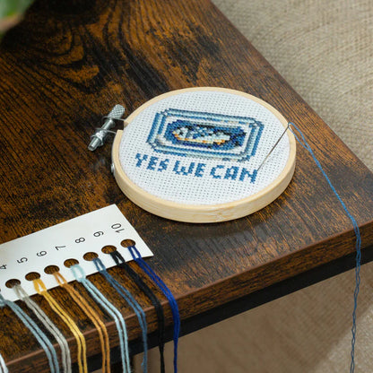 Mini Cross Stitch Embroidery Sardine Can
