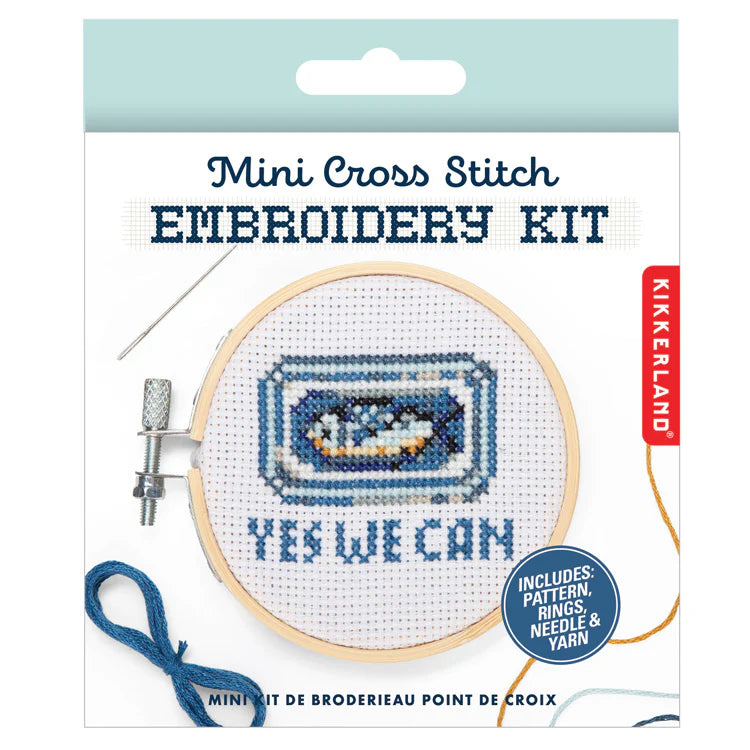 Mini Cross Stitch Embroidery Sardine Can