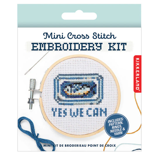 Mini Cross Stitch Embroidery Sardine Can