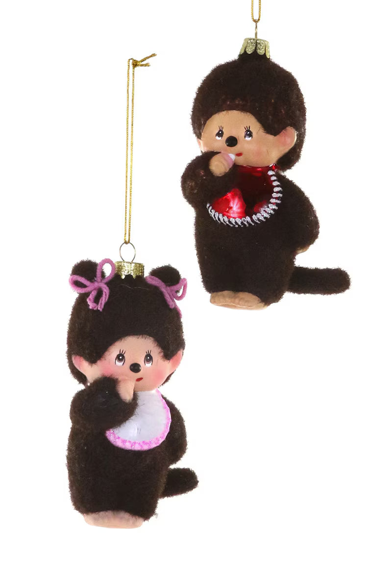 Vintage Monkey Doll Glass Ornament