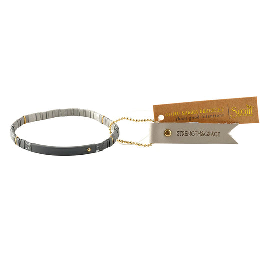 Good Karma Ombre Bracelet - Strength & Grace Charcoal/Gold