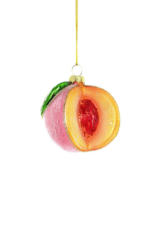 Sugared Peach Glass Ornament