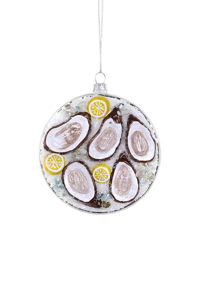 Plated Oysters On Ice Ornament