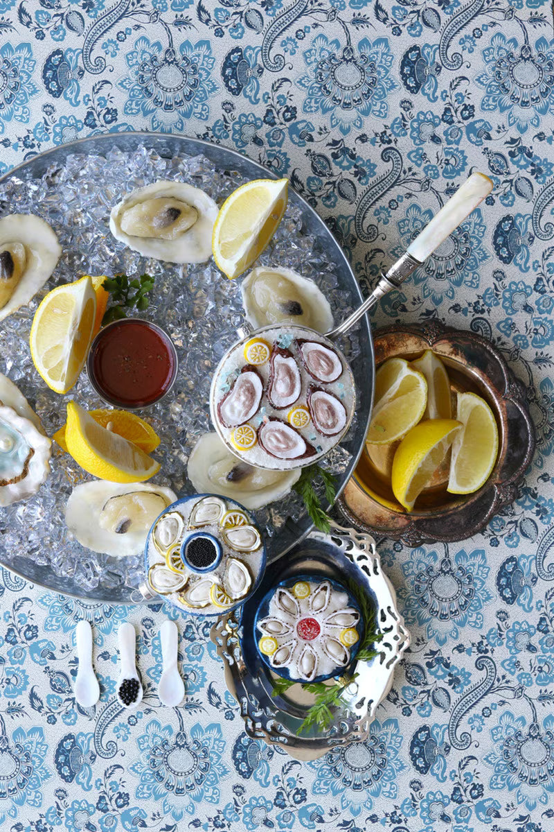 Plated Oysters On Ice Ornament