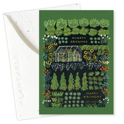 Garden Greenhouse Sprout Mini Greeting Card