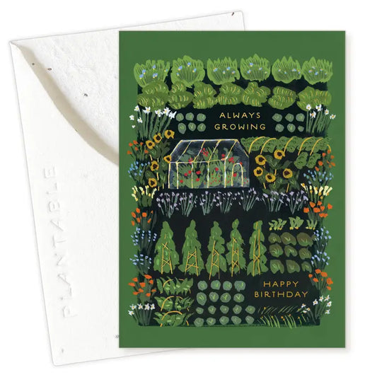 Garden Greenhouse Sprout Mini Greeting Card