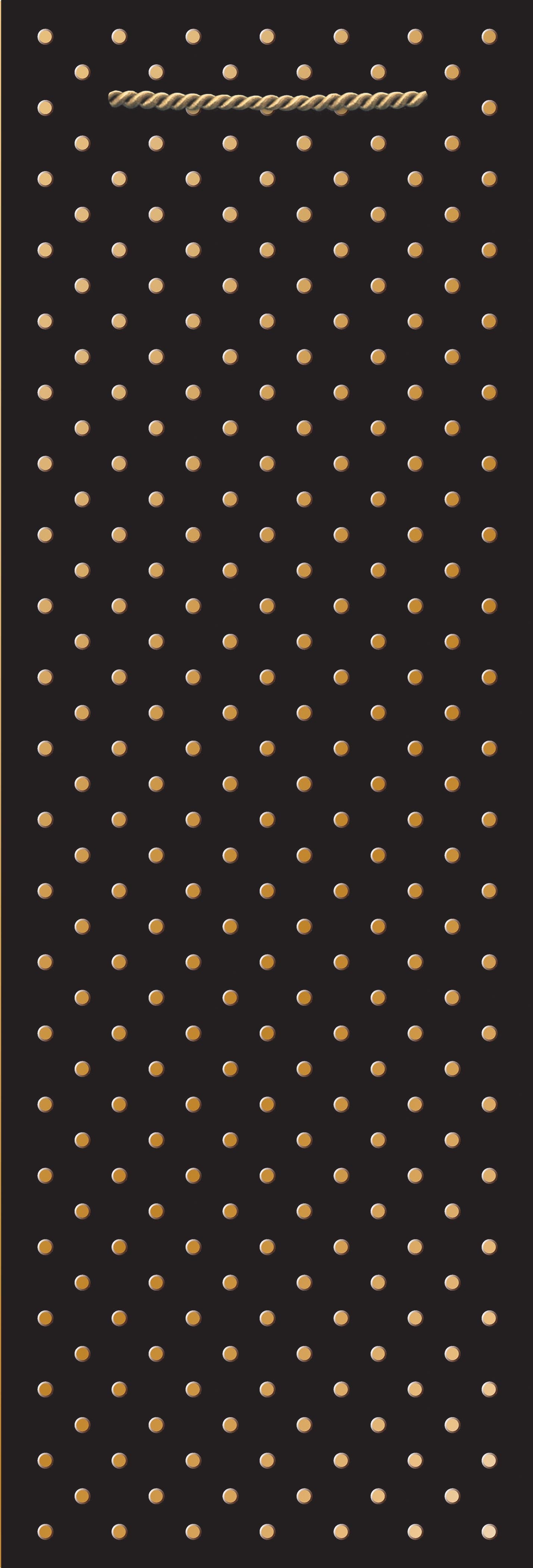 Gold Swiss Dots-Black Wine Bag