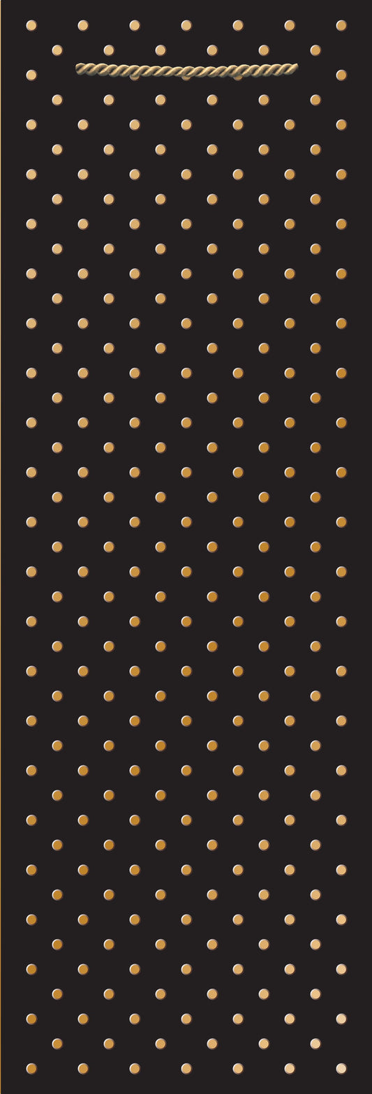 Gold Swiss Dots-Black Wine Bag