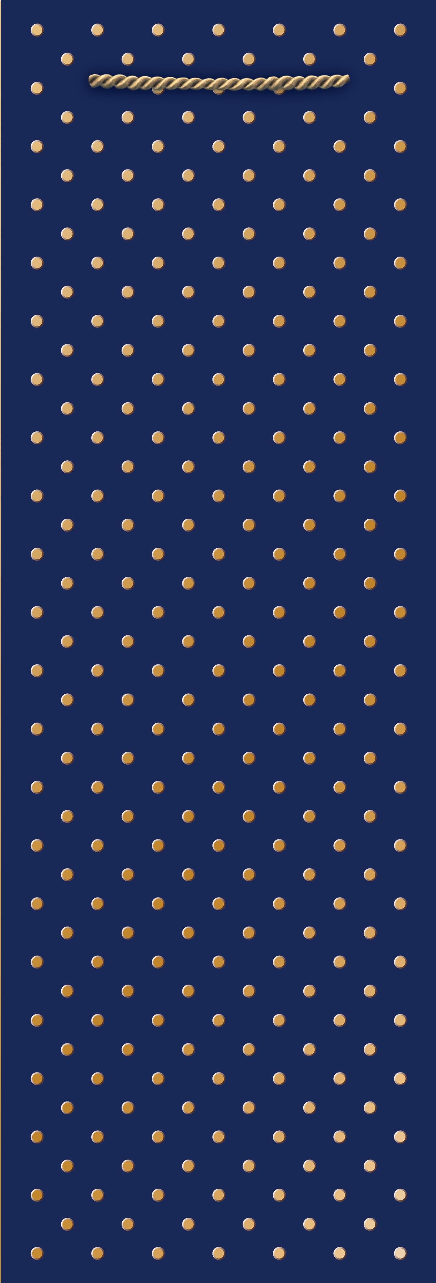 Gold Swiss Dots-Midnight Blue Wine Bag
