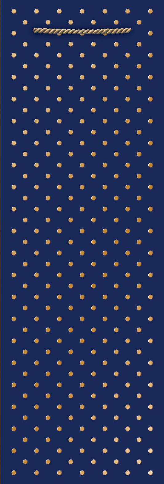 Gold Swiss Dots-Midnight Blue Wine Bag