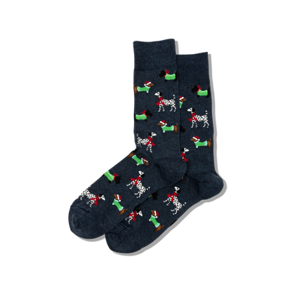 Christmas Dogs Men's Crew Socks