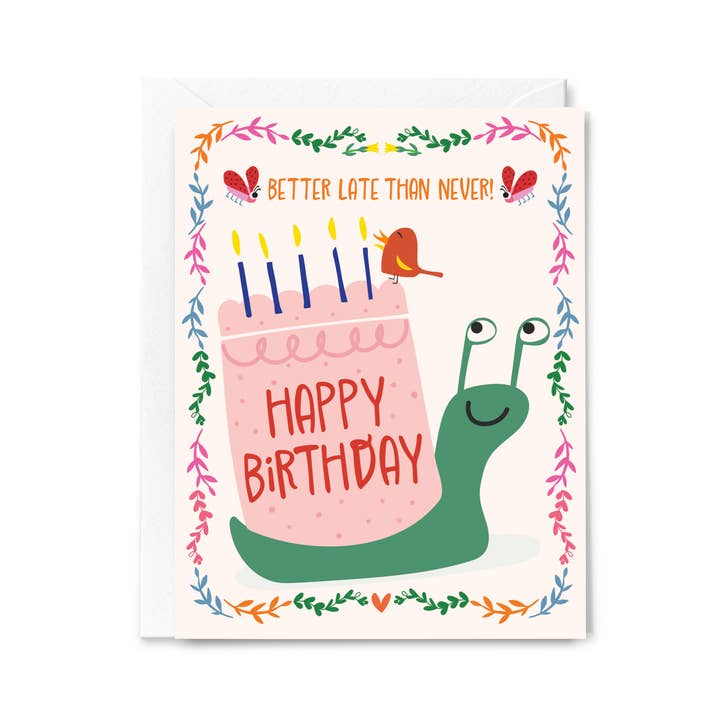 Happy Birthday Better Late Than Never Card