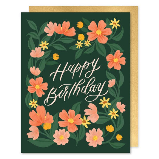 Happy Birthday Flowers Card