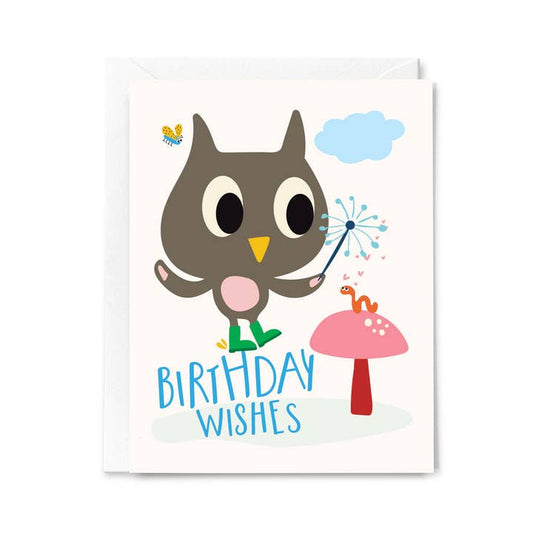 Happy Birthday Owl Wishes Card