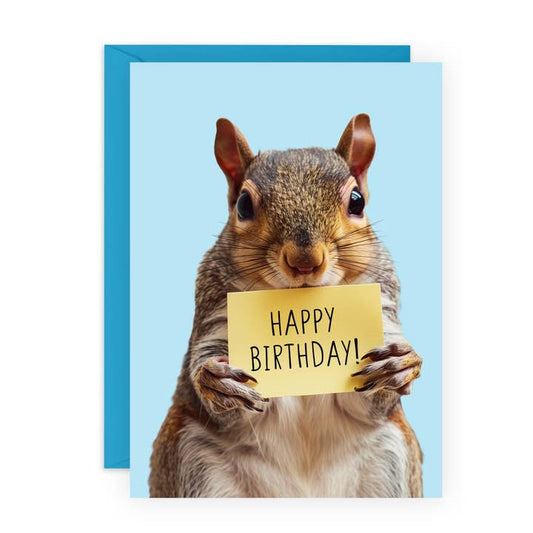 Happy Birthday Squirrel Funny Birthday Card
