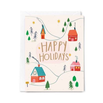 Happy Holidays Houses Card