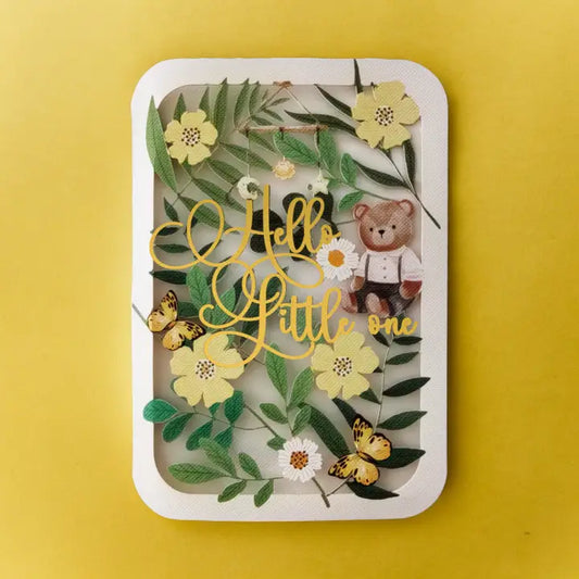 Hello Little One Laser Cut Baby Card