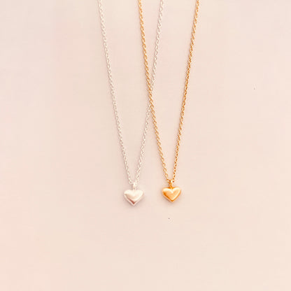 New Puffy Heart Sterling Silver Necklace