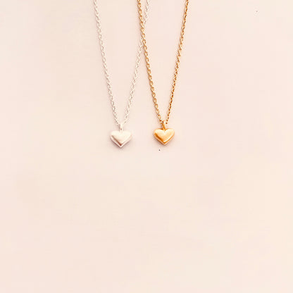 New Puffy Heart Sterling Silver Necklace