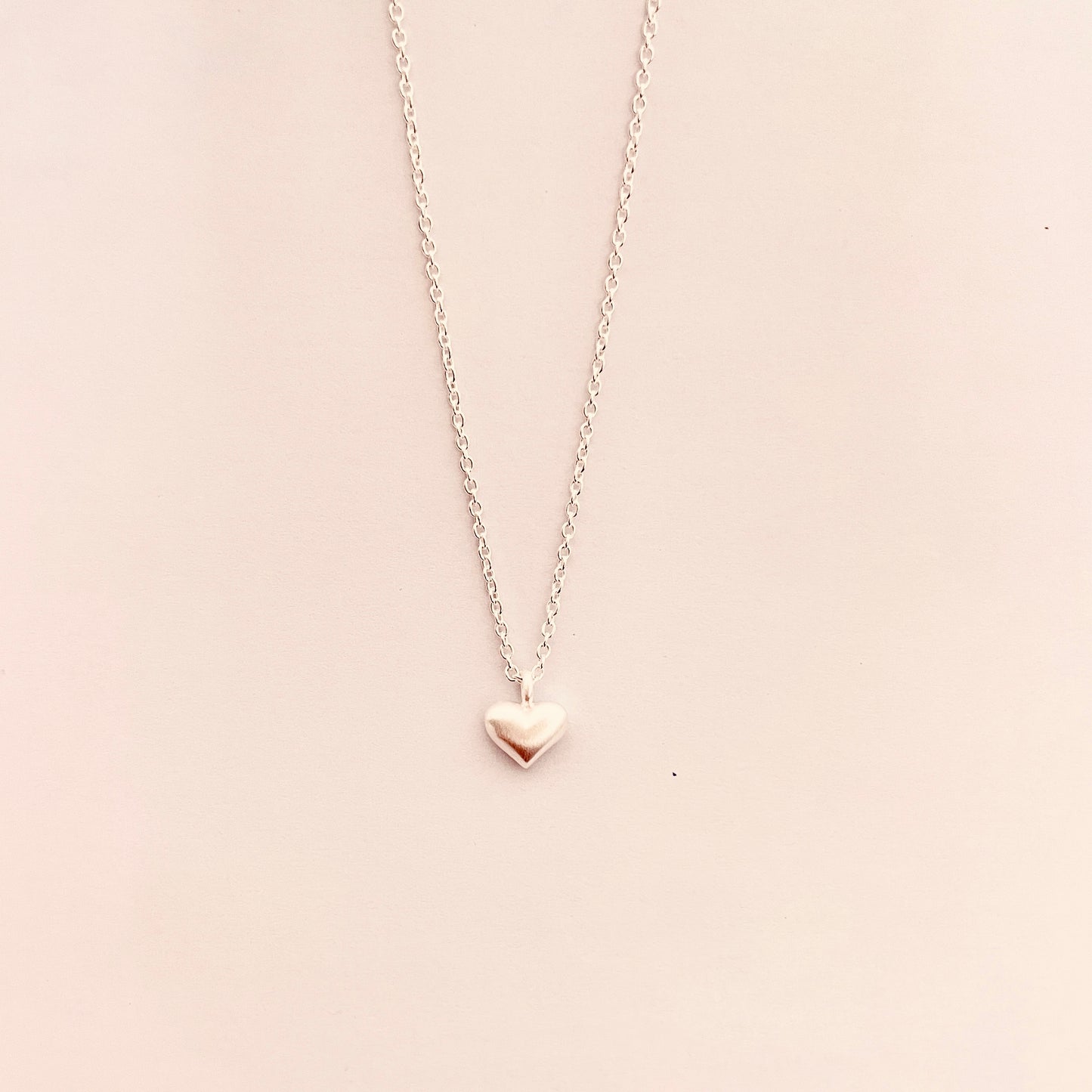 New Puffy Heart Sterling Silver Necklace