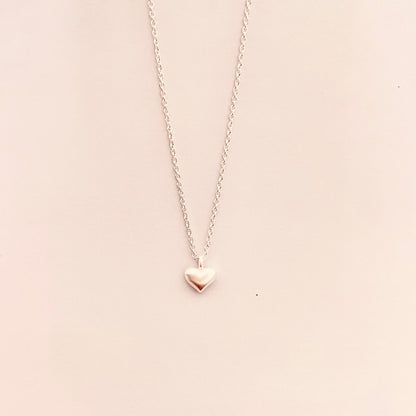 New Puffy Heart Sterling Silver Necklace