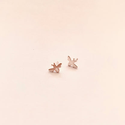 Bee Stud Polished Sterling Silver