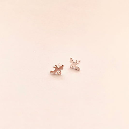 Bee Stud Polished Sterling Silver