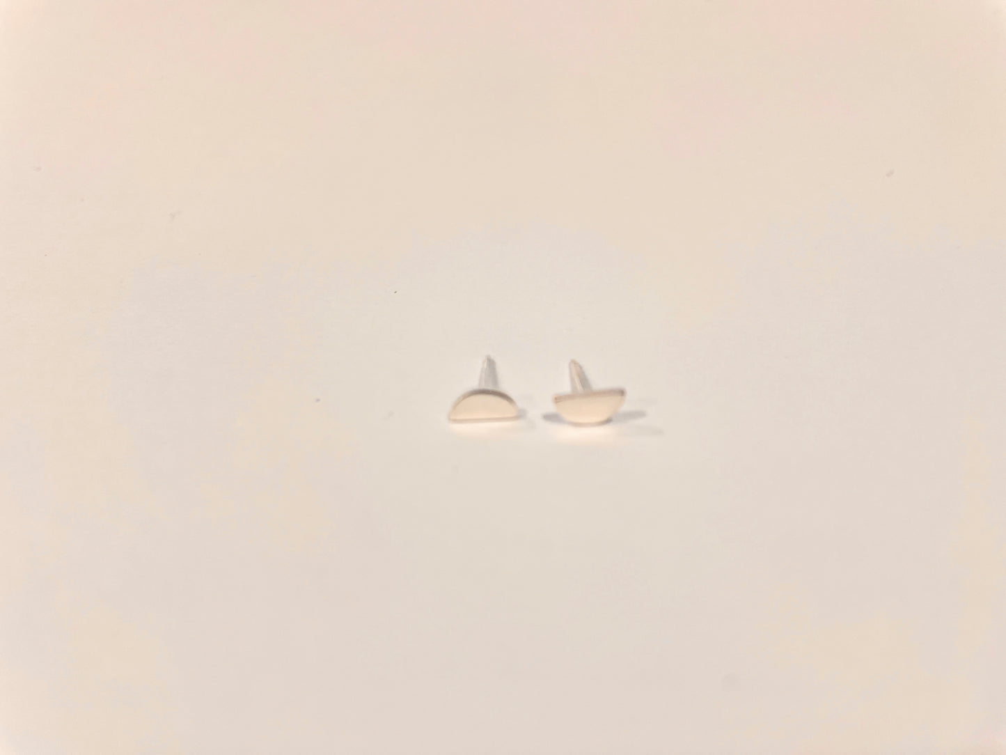 D Shape Stud-Brush Sterling Silver