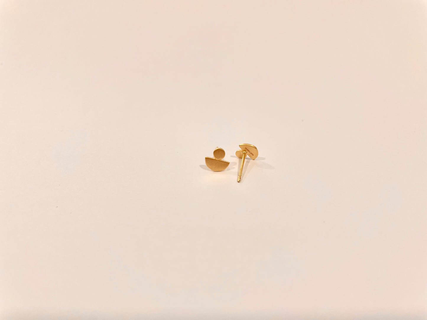 D and Circle Stud 14K Gold Vermeil