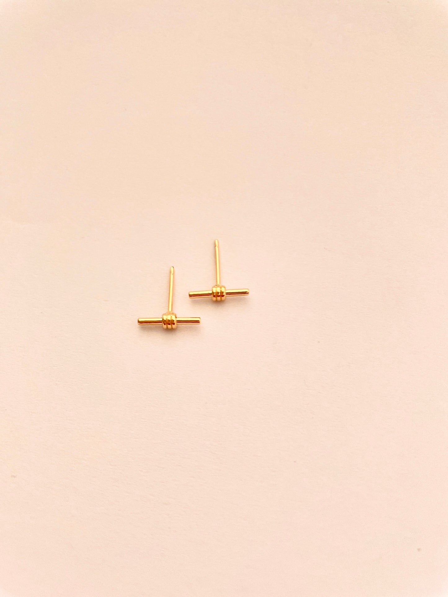 Wrapped Bar Stud Earrings