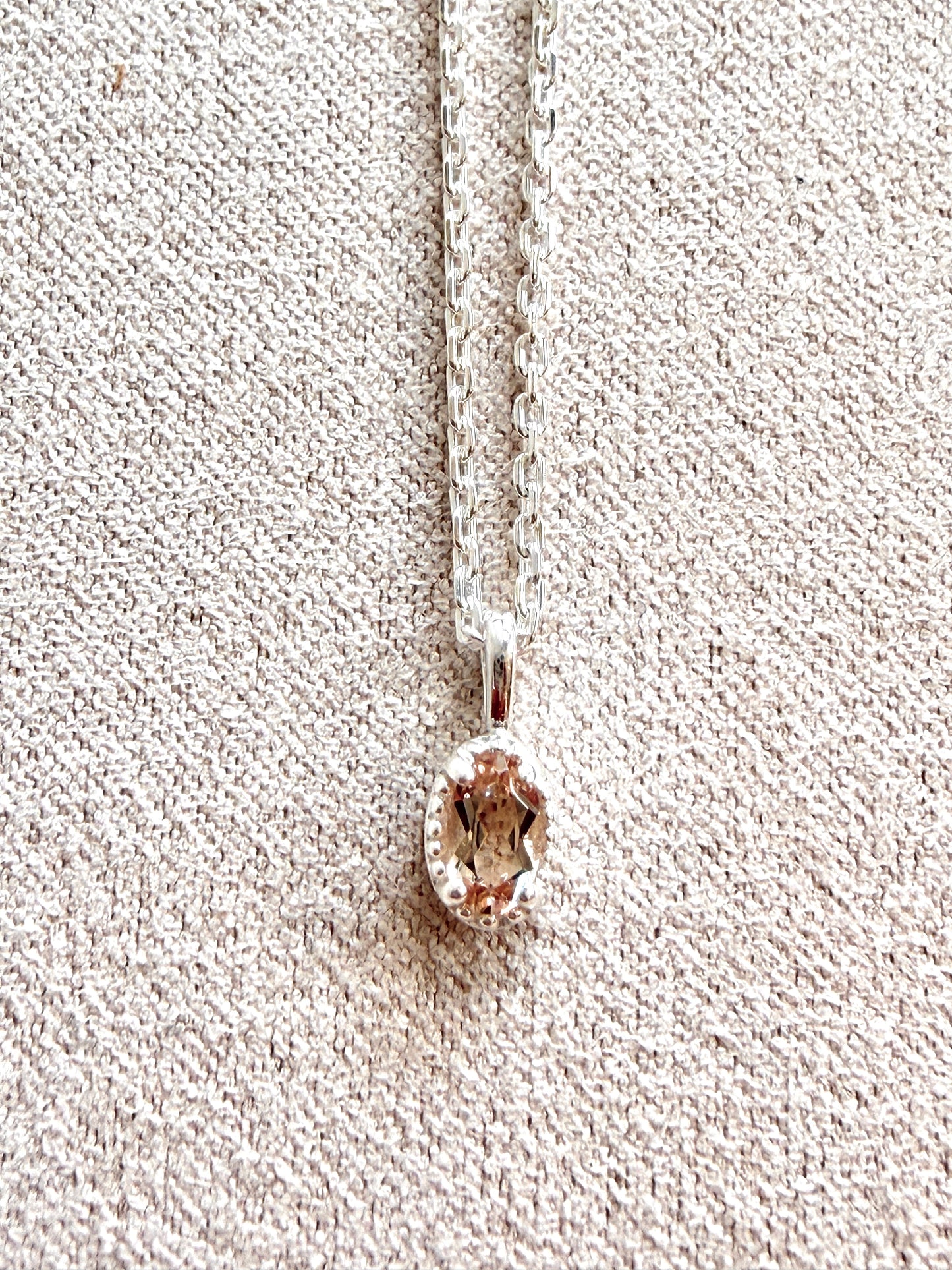 Oval Milgrain Edge Sterling Silver Necklace