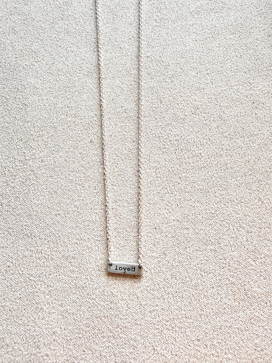 Loved Tiny Plated-Brushed Sterling Silver Necklace
