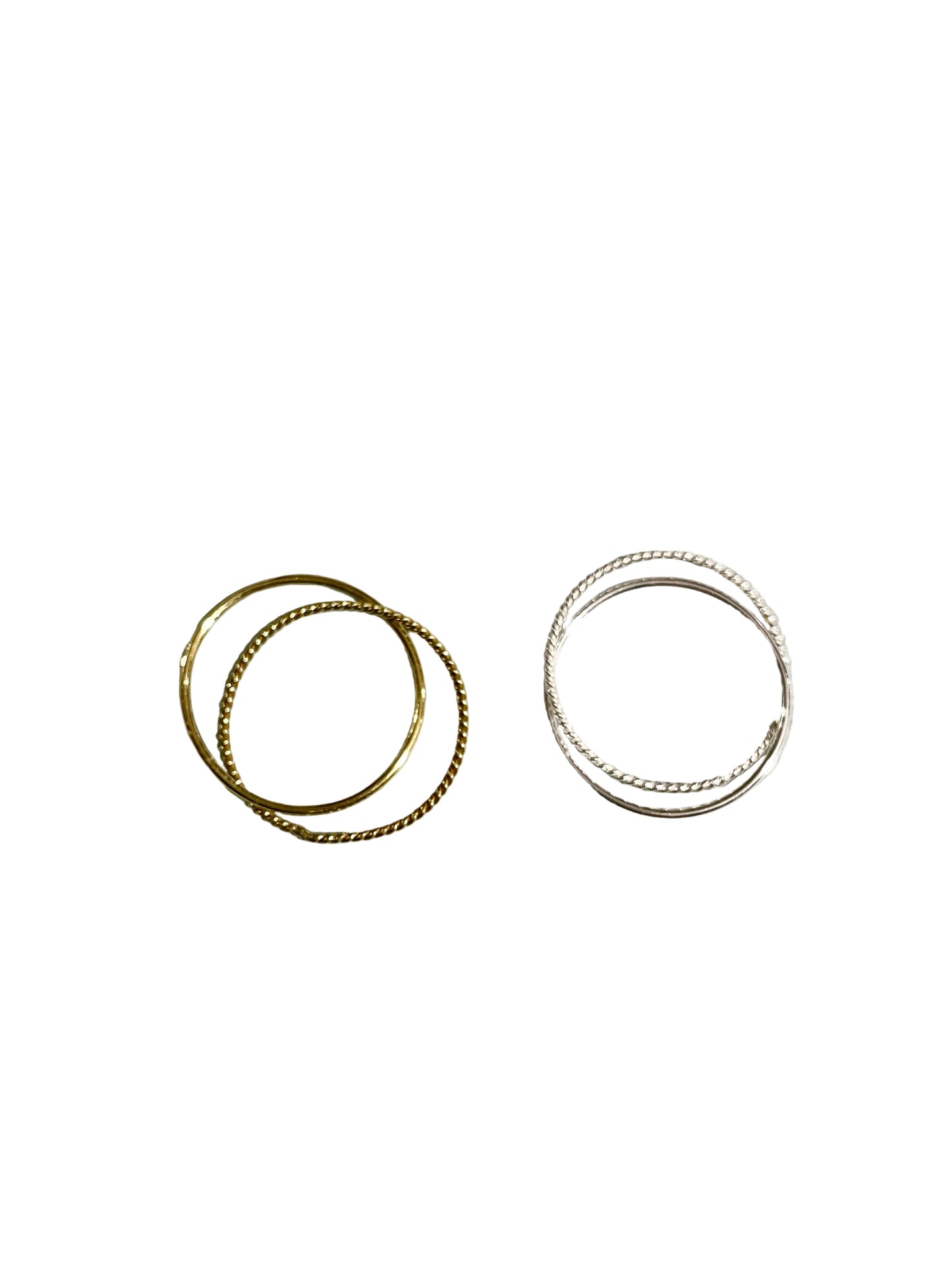 Duo-Lingo Ribbed Skinny Ring