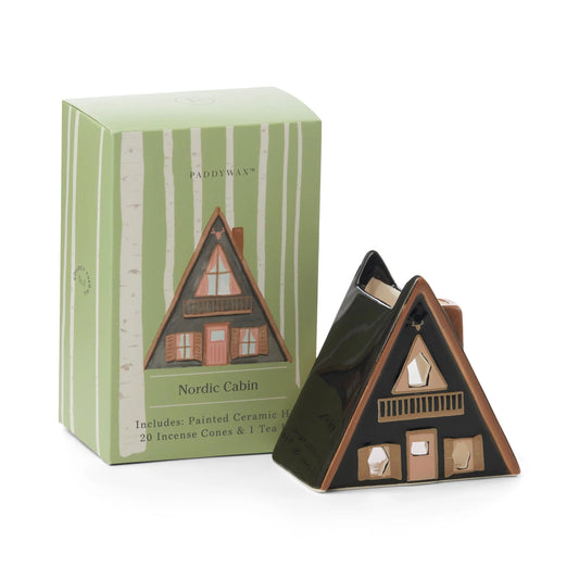 No. 01 Nordic Cabin Ceramic Incense + Tea Light Holder