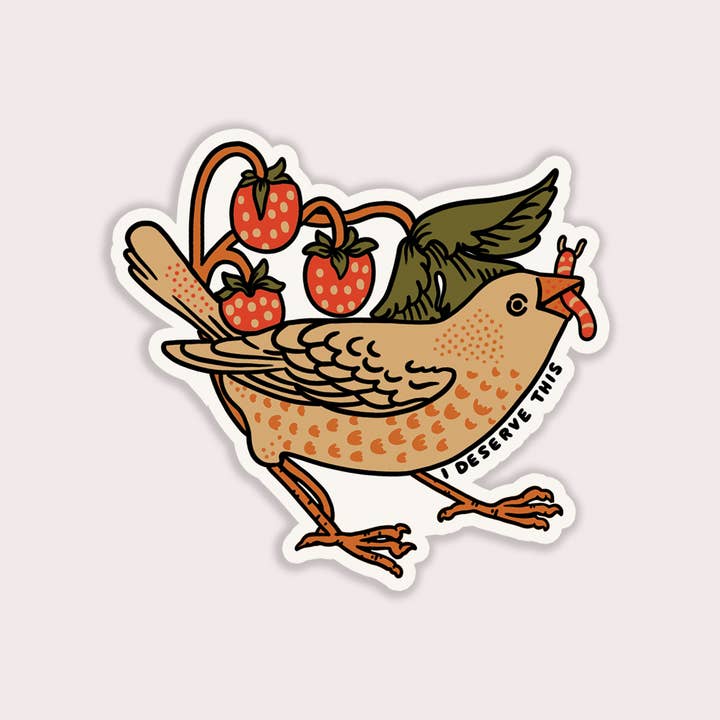 S17 I Deserve This (Bird) Waterproof Vinyl Sticker