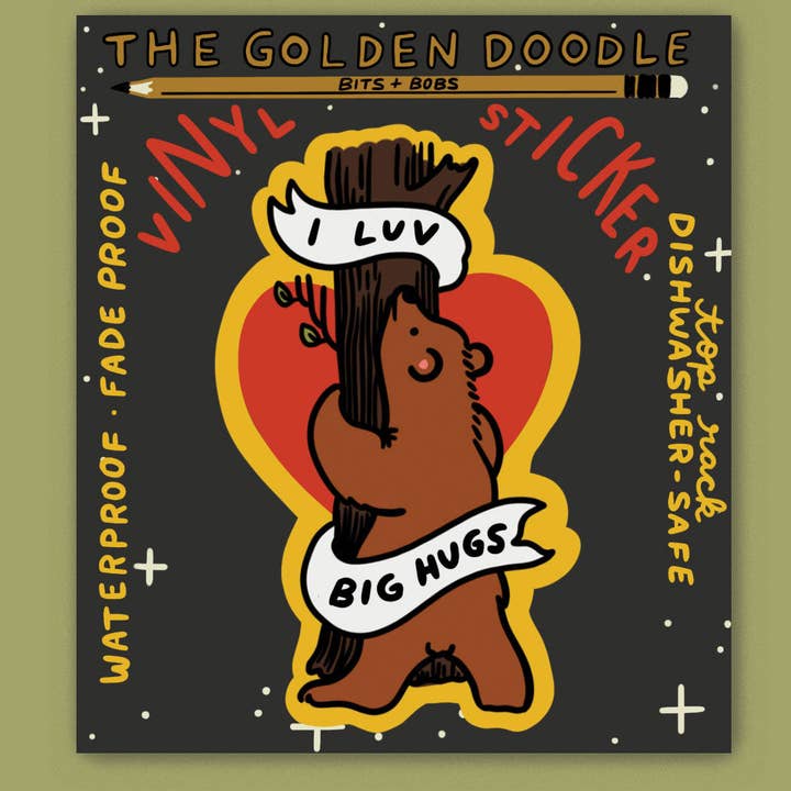 S18 I Luv Big Hugs Waterproof Vinyl Sticker