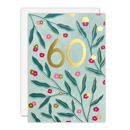 Age 60 Botanical Birthday Card