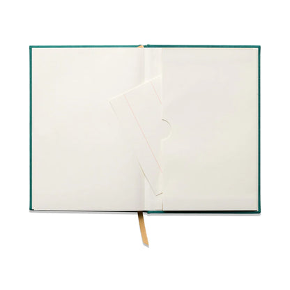 Hard Cover Suede Journal Linear Boxes Green