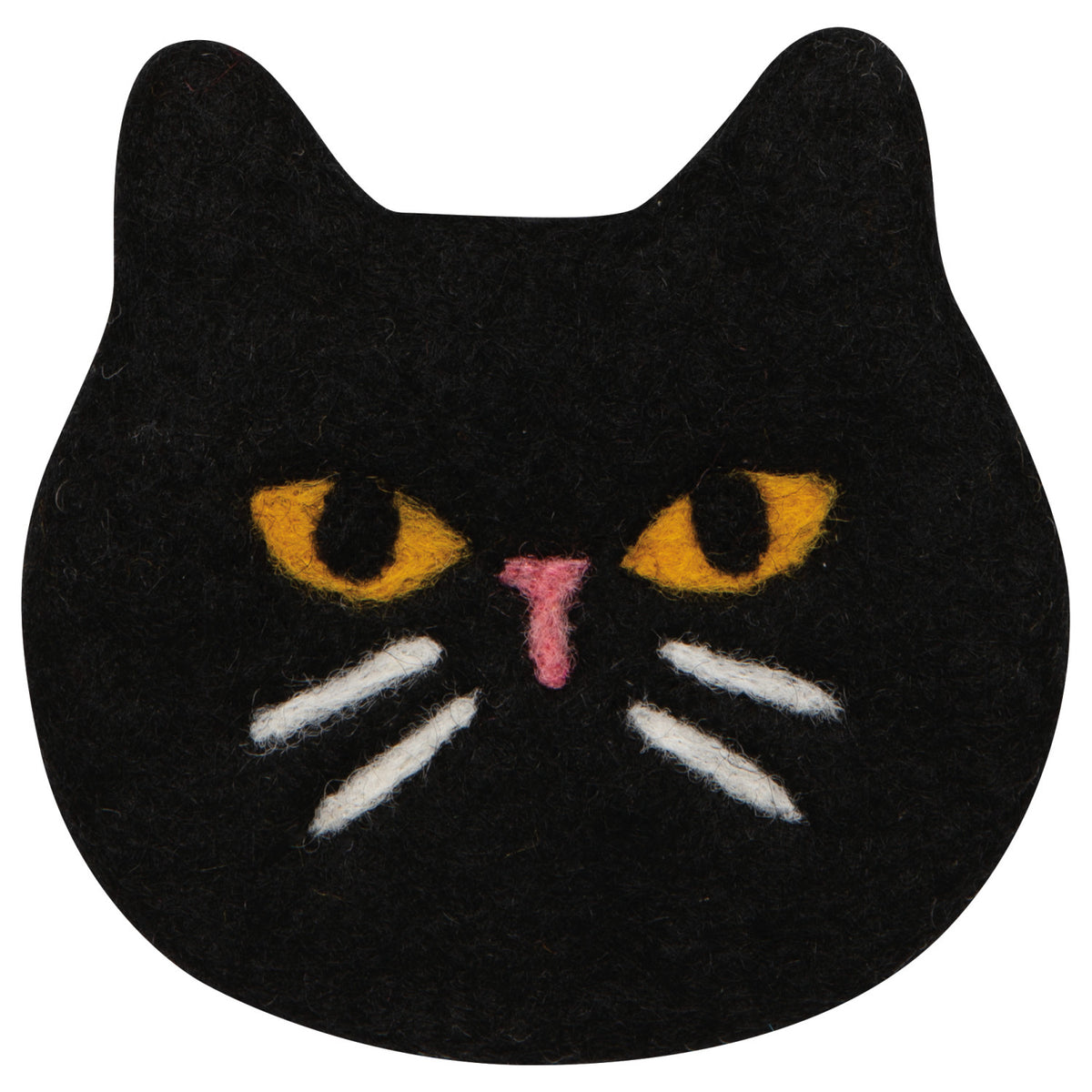 Black Cat Felt Coasters Set of 4