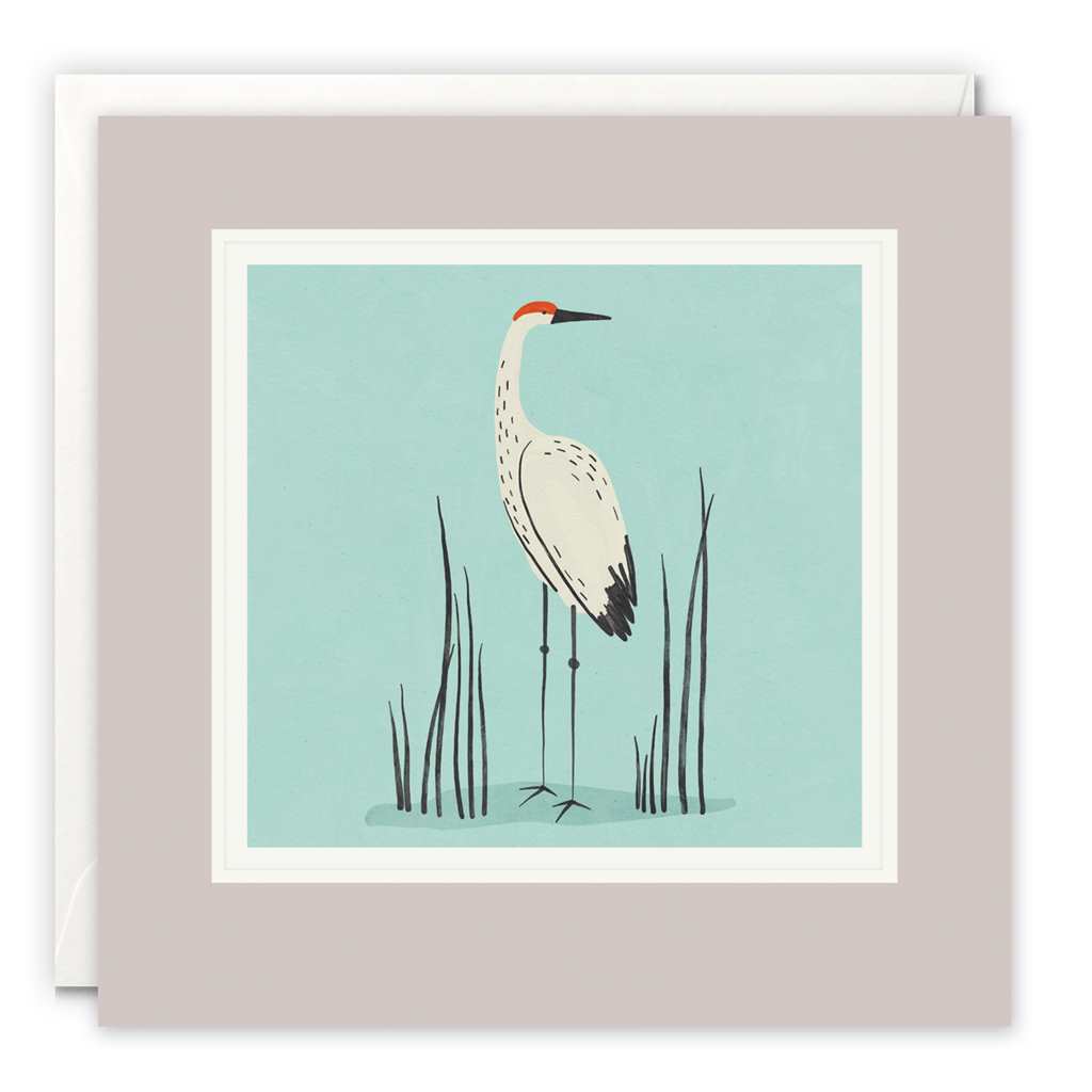 Single Crane in Nature Card