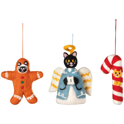 Bauble Cats Felt Christmas Tree Ornaments